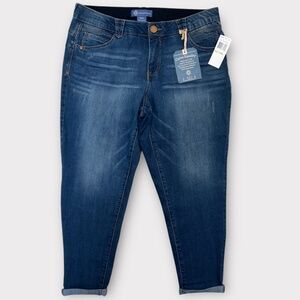 Democracy Jeans Womens 18W Blue Ab Solution Ankle Skimmer Curve Equality Stretch